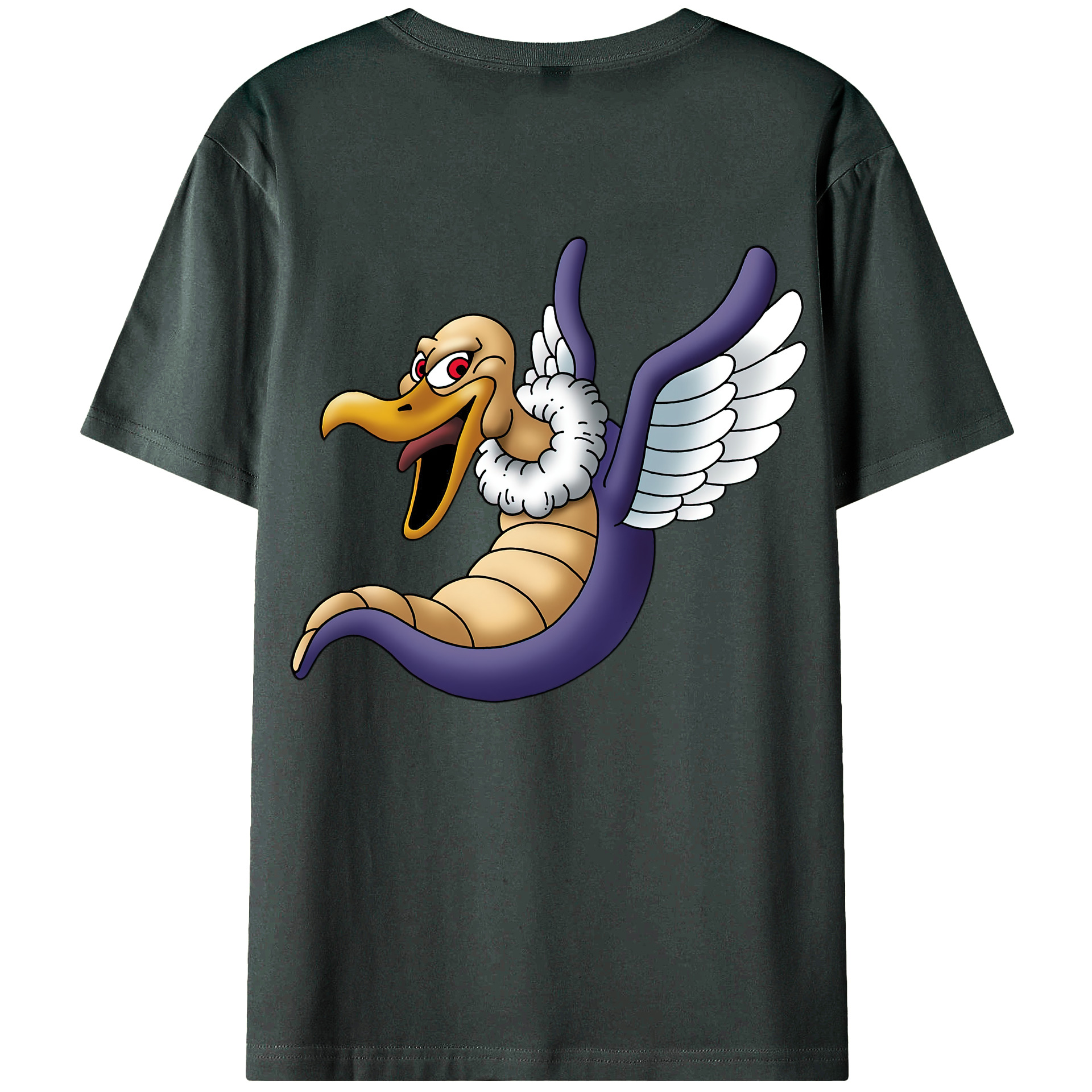 （画像用） ドラゴンクエスト Doragon Kuesuto Dragon Quest 綿100％ メンズ半袖Tシャツ（バックプリント） 通気性